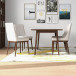 Adira Large Walnut Dining Set - 4 Brighton Beige Chairs | KM Home Furniture and Mattress Store | TX | Best Furniture stores in Houston