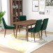 Adira Large Dining Set - 4 Brighton Green Velvet Chairs | KM Home Furniture and Mattress Store | TX | Best Furniture stores in Houston