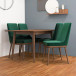 Adira Small Walnut Dining Set - 4 Brighton Green Velvet Chairs | KM Home Furniture and Mattress Store | TX | Best Furniture stores in Houston