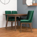 Adira Small Walnut Dining Set - 4 Brighton Green Velvet Chairs | KM Home Furniture and Mattress Store | TX | Best Furniture stores in Houston