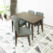 Small Adira Dining set- 4 Ohio Dark Grey Chairs Walnut | KM Home Furniture and Mattress Store | TX | Best Furniture stores in Houston
