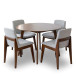 Aliana Dining Set with 4 Ohio Light Gray Chairs (Walnut) | KM Home Furniture and Mattress Store | Houston TX | Best Furniture stores in Houston