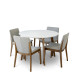 Aliana Dining set with 4 Virginia Grey Chairs (White) | KM Home Furniture and Mattress Store | Houston TX | Best Furniture stores in Houston
