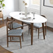 Rixos White Oval Dining Set - 4 Winston Grey Chairs | KM Home Furniture and Mattress Store | TX | Best Furniture stores in Houston