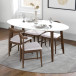 Rixos (White) Oval Dining Set with 4 Winston (Beige) Dining Chairs
