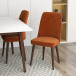 Adira Small White Dining Set - 4 Evette Burnt Orange Velvet Chairs | KM Home Furniture and Mattress Store | TX | Best Furniture stores in Houston