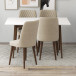 Adira Small White Dining Set - 4 Evette Beige Velvet Chairs | KM Home Furniture and Mattress Store | TX | Best Furniture stores in Houston