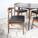 Aliana (Walnut) Dining Set with 4 Winston (Black Leather) Chairs | KM Home Furniture and Mattress Store | Houston TX | Best Furniture stores in Houston