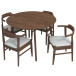 Aliana Dining Set with 4 Zola Gray Chairs (Walnut) | KM Home Furniture and Mattress Store | Houston TX | Best Furniture stores in Houston