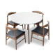 Aliana White Dining Set | 4 Winston Black Leather Chairs | KM Home Furniture and Mattress Store | Houston TX | Best Furniture stores in Houston