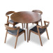 Aliana (Walnut) Dining Set with 4 Reggie (Black Leather) Chairs | KM Home Furniture and Mattress Store | Houston TX | Best Furniture stores in Houston