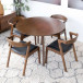 Aliana (Walnut) Dining Set with 4 Reggie (Black Leather) Chairs | KM Home Furniture and Mattress Store | Houston TX | Best Furniture stores in Houston