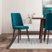 Adira XLarge Walnut Dining Set | 8 Evette Teal Velvet Dining Chairs | KM Home Furniture and Mattress Store | Houston TX | Best Furniture stores in Houston