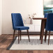 Adira XLarge Walnut Dining Set - 8 Evette Blue Velvet Chairs | KM Home Furniture and Mattress Store | TX | Best Furniture stores in Houston