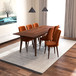 Adira XL Walnut Dining Set - 6 Evette Burnt Orange Velvet Chairs | KM Home Furniture and Mattress Store | TX | Best Furniture stores in Houston