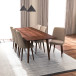 Adira XL Walnut Dining Set - 6 Evette Beige Velvet Chairs | KM Home Furniture and Mattress Store |  TX | Best Furniture stores in Houston