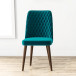 Evette Mid Century Modern Dining Chair - Teal  Velvet | KM Home Furniture and Mattress Store | TX | Best Furniture stores in Houston