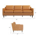 Manhattan Mid century Modern Leather Sofa | KM Home Furniture and Mattress Store | TX | Best Furniture stores in Houston