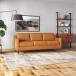 Manhattan Mid century Modern Leather Sofa | KM Home Furniture and Mattress Store | TX | Best Furniture stores in Houston