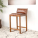 Ataya Genuine Tan Leather Counter Stool   | KM Home Furniture and Mattress Store | Houston TX | Best Furniture stores in Houston