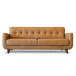 Cassie Mid-Century Modern Genuine Leather Sofa Tan | KM Home Furniture and Mattress Store | Houston TX | Best Furniture stores in Houston
