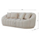 Forrester Japandi Style Boucle White Couch | KM Home Furniture and Mattress Store | TX | Best Furniture stores in Houston
