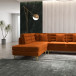 Caleb U Shape Corner Sofa - Burnt Orange Velvet | KM Home Furniture and Mattress Store | TX | Best Furniture stores in Houston