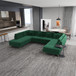 Caleb Corner Sofa - Dark Green Velvet U Shape | KM Home Furniture and Mattress Store | TX | Best Furniture stores in Houston