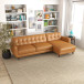 Cassie Tan Leather Sectional Sofa Right Facing Chaise | KM Home Furniture and Mattress Store | Houston TX | Best Furniture stores in Houston