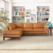 Mayfair Sectional Sofa - Tan Leather Left  Facing  | KM Home Furniture and Mattress Store | TX | Best Furniture stores in Houston