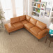 Mayfair Sectional Sofa - Tan Leather Left  Facing  | KM Home Furniture and Mattress Store | TX | Best Furniture stores in Houston