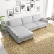Bellaire Sectional Sofa - Light Grey Left  Facing | KM Home Furniture and Mattress Store | TX | Best Furniture stores in Houston