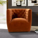 Lotte Swivel Chair - Burnt Orange Velvet | KM Home Furniture and Mattress Store | TX | Best Furniture stores in Houston