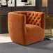 Lotte Swivel Chair - Burnt Orange Velvet | KM Home Furniture and Mattress Store | TX | Best Furniture stores in Houston