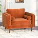 Fordham Burnt Orange Velvet Lounge Chair  | KM Home Furniture and Mattress Store | Houston TX | Best Furniture stores in Houston