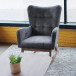 Charlotte Grey Velvet Rocking Chair  | KM Home Furniture and Mattress Store | Houston TX | Best Furniture stores in Houston