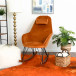 Ingrid  Orange Velvet Rocking Chair  | KM Home Furniture and Mattress Store | Houston TX | Best Furniture stores in Houston
