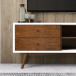 Noak Mid Century Modern Style TV Stand - White | KM Home Furniture and Mattress Store | TX | Best Furniture stores in Houston