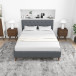 Ashton Queen Size Dark Gray Platform Bed  | KM Home Furniture and Mattress Store | Houston TX | Best Furniture stores in Houston