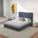 Eldridge Queen Size  Grey Velvet Platform Bed  | KM Home Furniture and Mattress Store | TX | Best Furniture stores in Houston