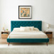 Ashley King Turquoise Velvet Platform Bed  | KM Home Furniture and Mattress Store | Houston TX | Best Furniture stores in Houston