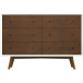 Noak White Walnut Dresser - 6 Drawer | KM Home Furniture and Mattress Store | Houston TX | Best Furniture stores in Houston