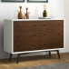 Noak White Walnut Dresser - 6 Drawer | KM Home Furniture and Mattress Store | Houston TX | Best Furniture stores in Houston