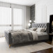 Beverly Queen Size Dark Grey Velvet Platform Bed  | KM Home Furniture and Mattress Store | TX | Best Furniture stores in Houston