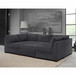 Tisdale Fabric Sectional with Storage Ottoman - Dark Gray