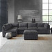 Tisdale Fabric Sectional with Storage Ottoman - Dark Gray