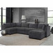 Tisdale Fabric Sectional with Storage Ottoman - Dark Gray