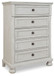 Robbinsdale - Antique White - Five Drawer Chest - Youth