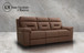 Fabric Power Reclining Sofa with Power Headrests - BROWN