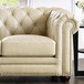 Top Grain Leather Sofa - Eggshell White